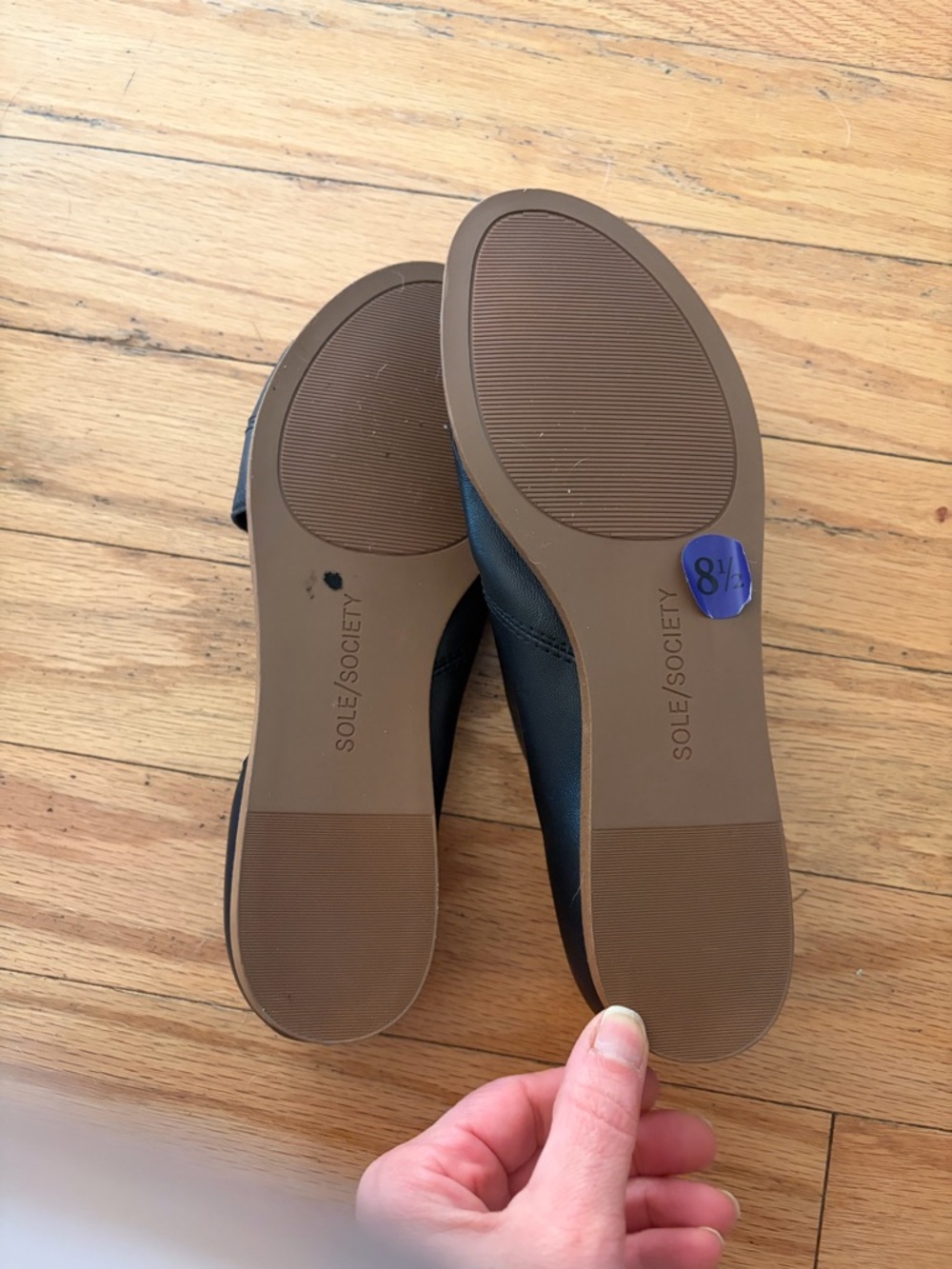 Sole Society Black Leather Open-Toe Mules - Picture 5 of 5